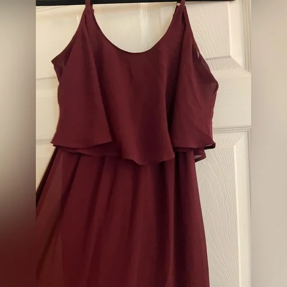 Show me your Mumu Burgundy spaghetti strap Maxi Dress XS - Picture 3 of 9